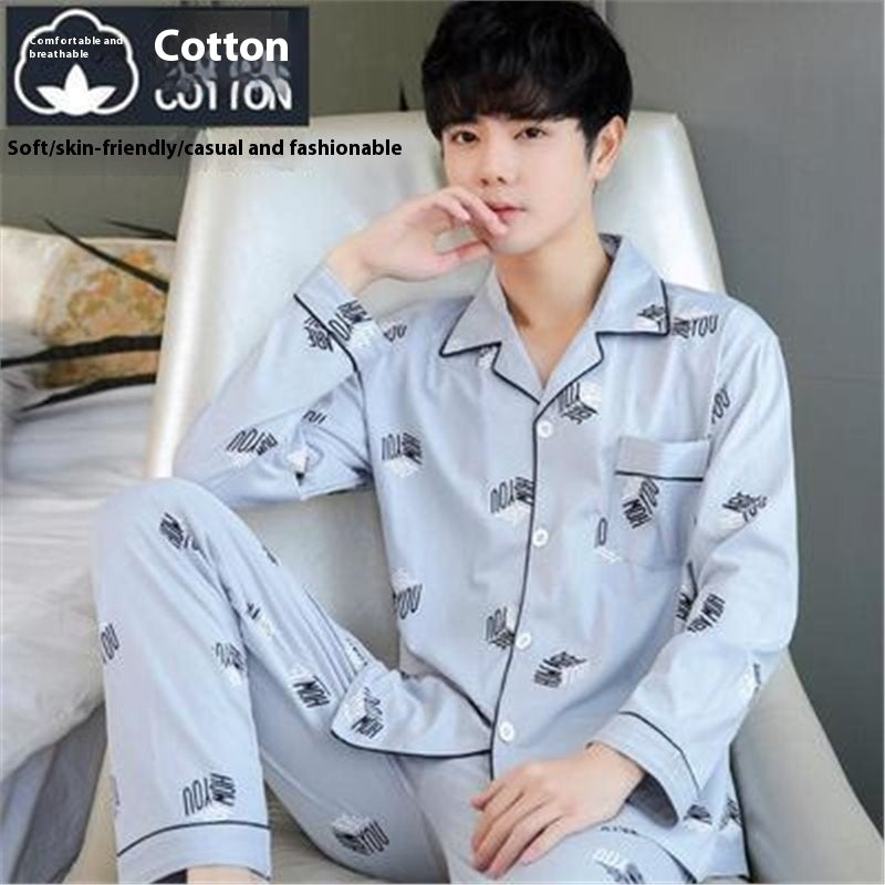 Men's Cotton Long-Sleeve Pajama Set