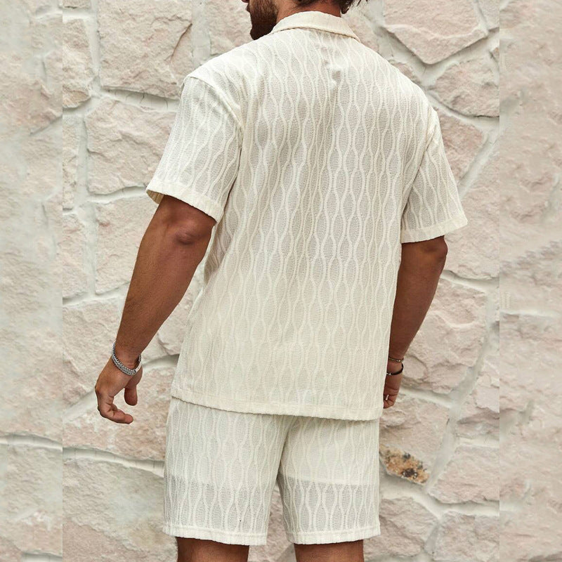 Men's Loose Short Sleeve Shirt & Shorts Casual Suit