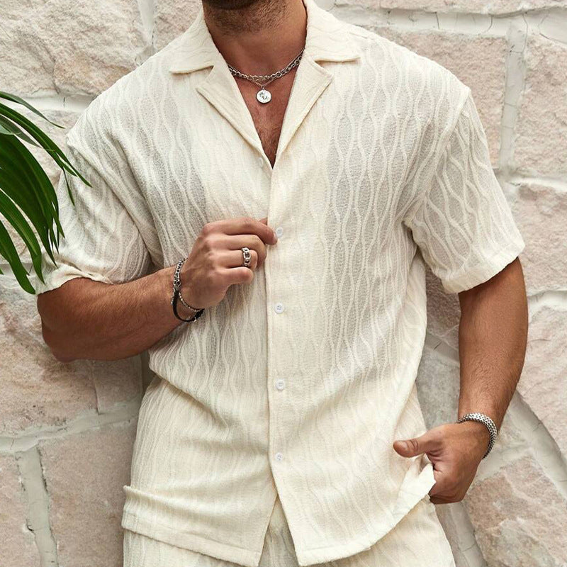 Men's Loose Short Sleeve Shirt & Shorts Casual Suit