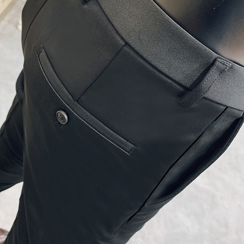 Men's Slim-Fit Nine-Point Suit Pants