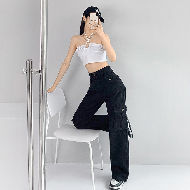 Ladies High Waist Retro Cargo Pant