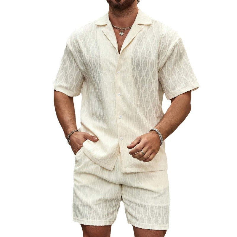 Men's Loose Short Sleeve Shirt & Shorts Casual Suit