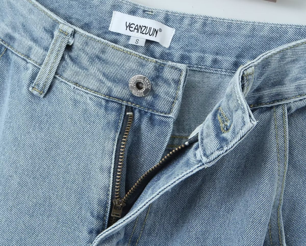 High Waist Loose Boyfriend Cargo Jeans
