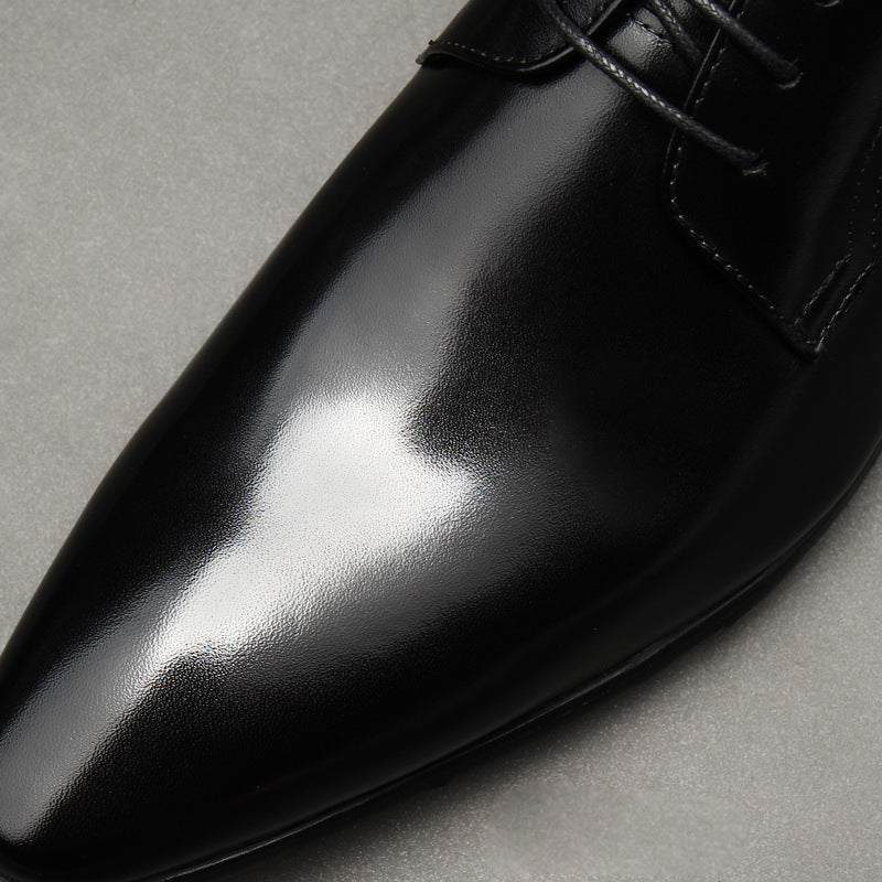 Men's Lace-up Formal Leather Shoes - Black