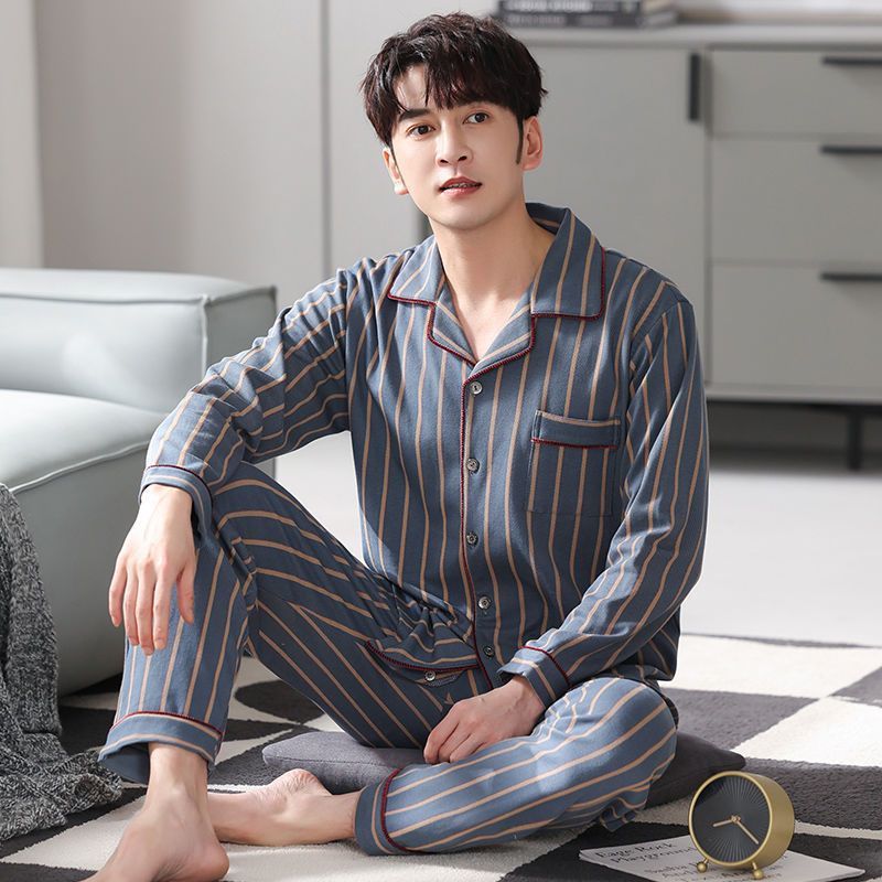Men's Cotton Long-Sleeve Pajama Set