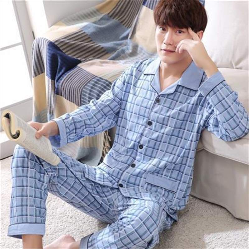 Men's Cotton Long-Sleeve Pajama Set