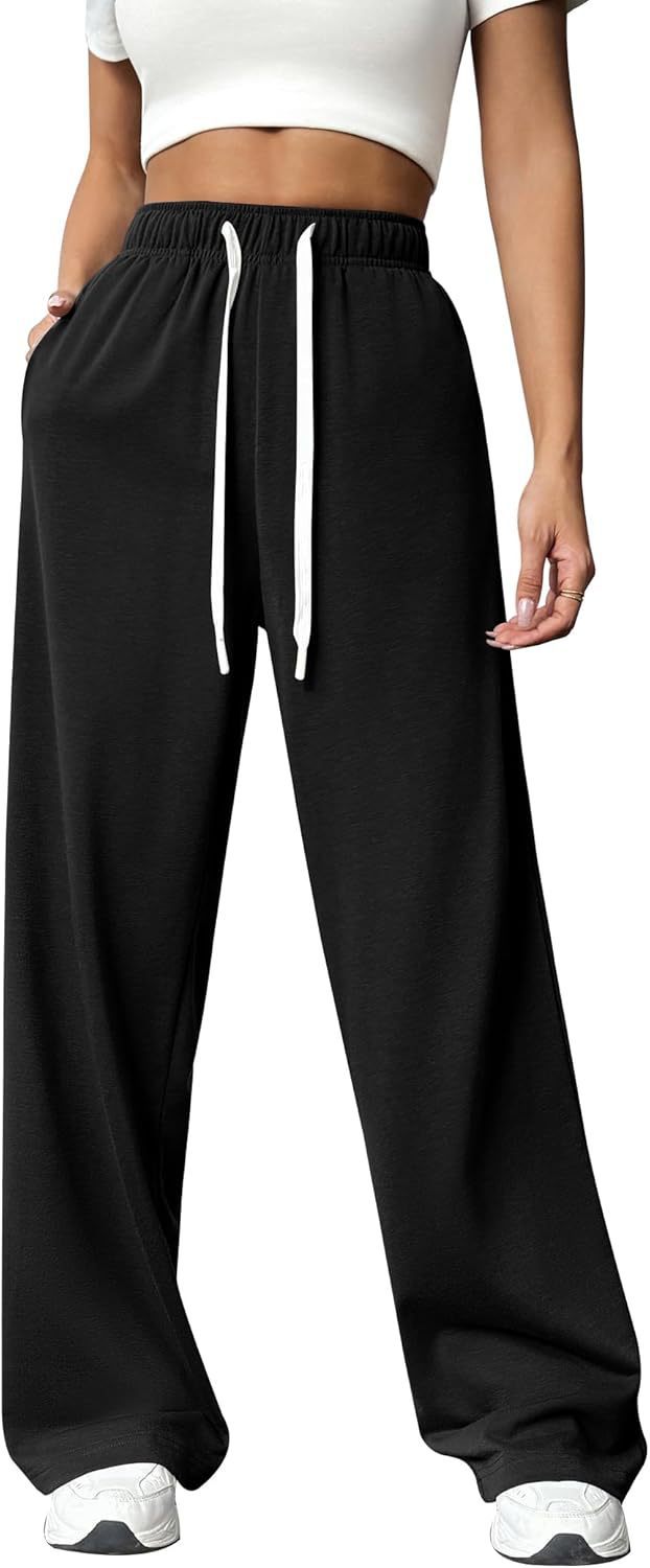 Women's High Waist Wide Leg Track Pants
