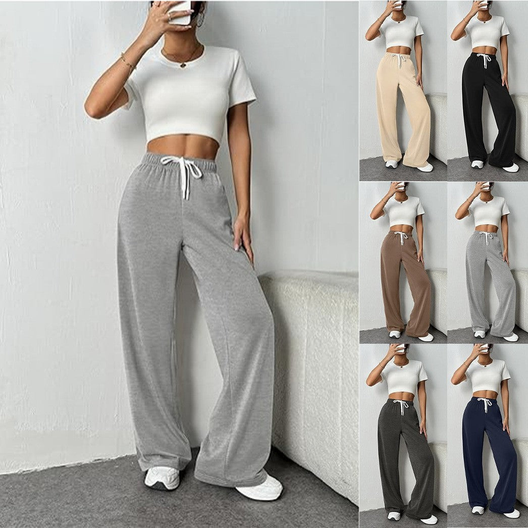 Women's High Waist Wide Leg Track Pants