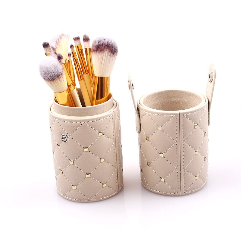 12-Piece Makeup Brush Set with Storage Bucket - Perfect for Flawless Application