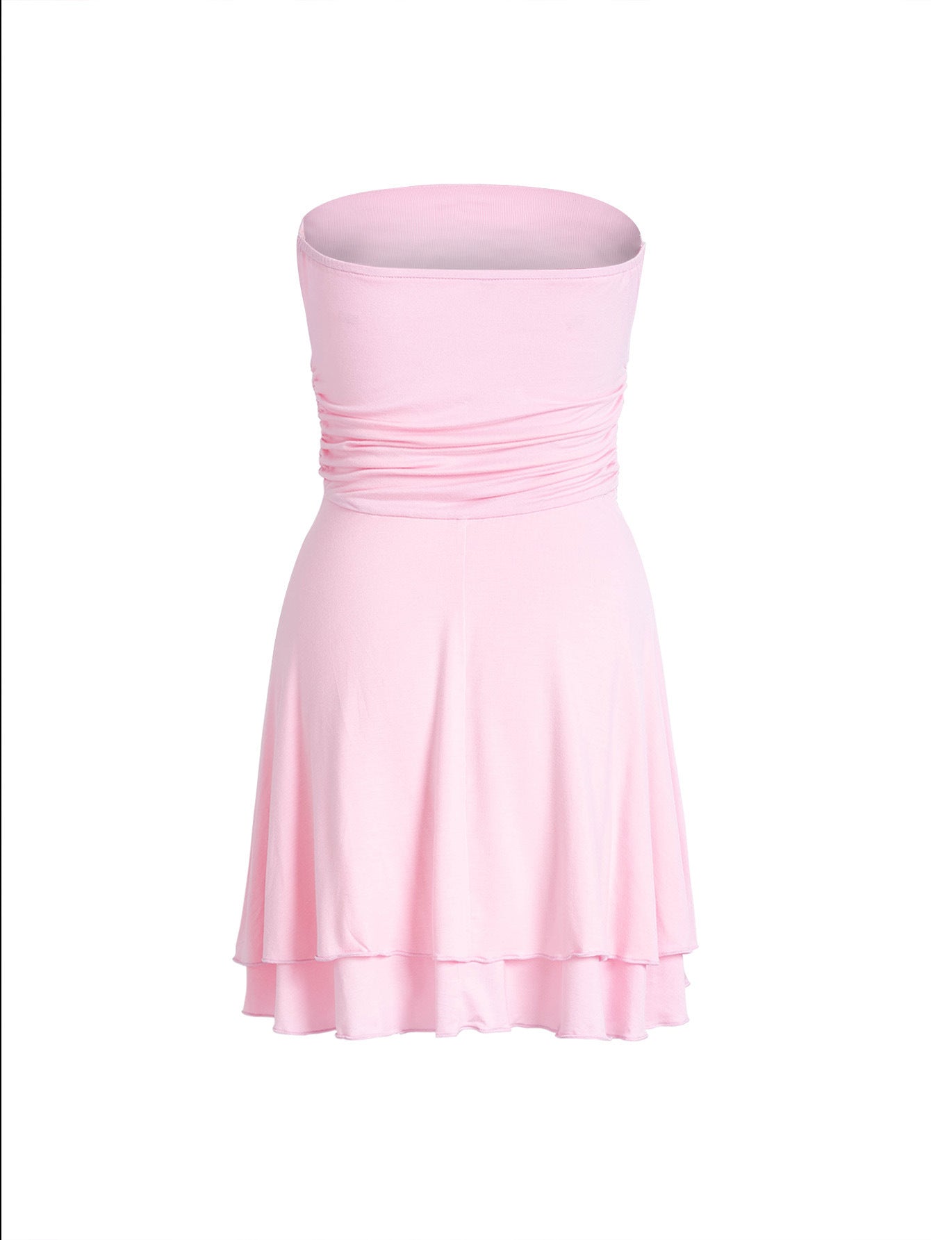 Y2K Tube-Top Pleated Mini Dress