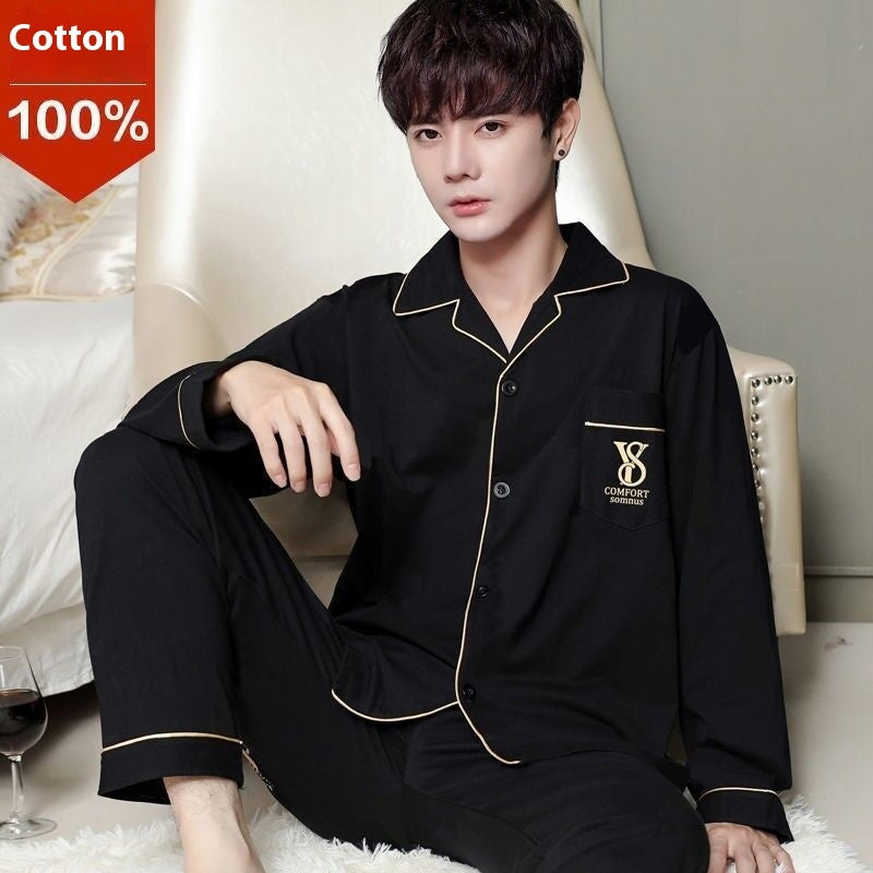Men's Cotton Long-Sleeve Pajama Set