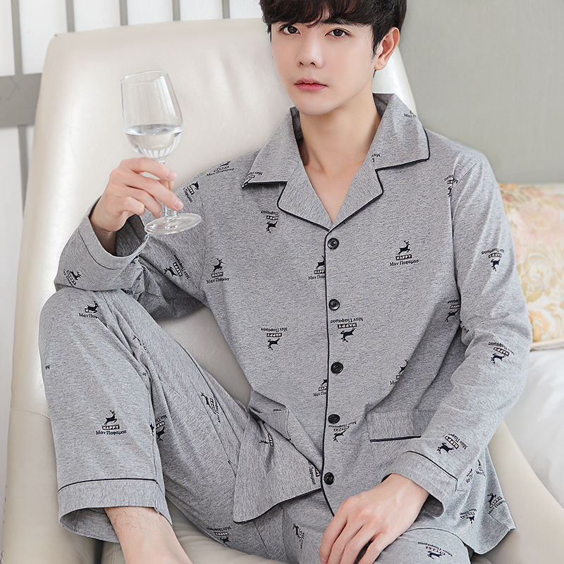 Men's Cotton Long-Sleeve Pajama Set