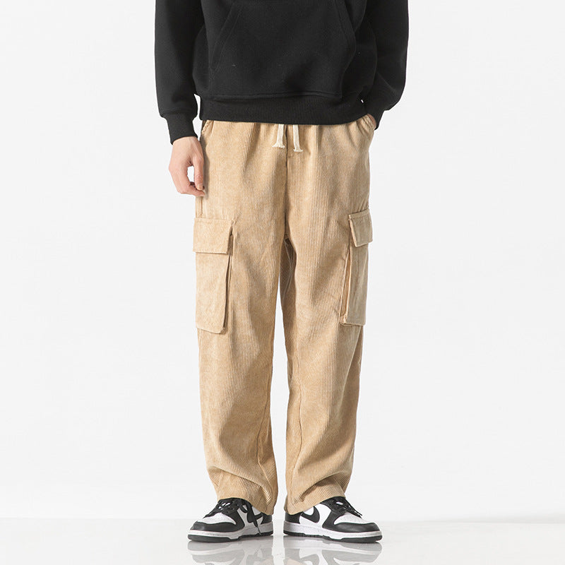 Men's Loose Corduroy Cargo Pants