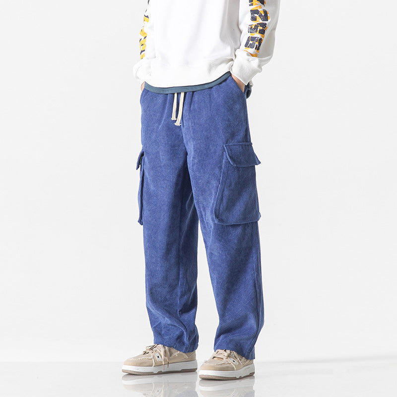 Men's Loose Corduroy Cargo Pants