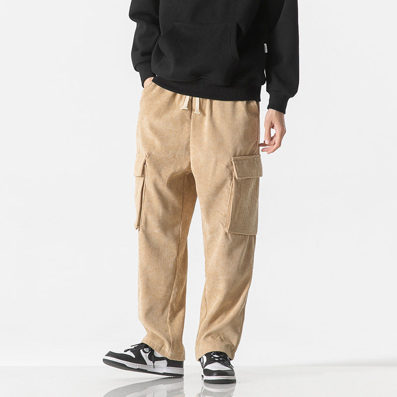 Men's Loose Corduroy Cargo Pants