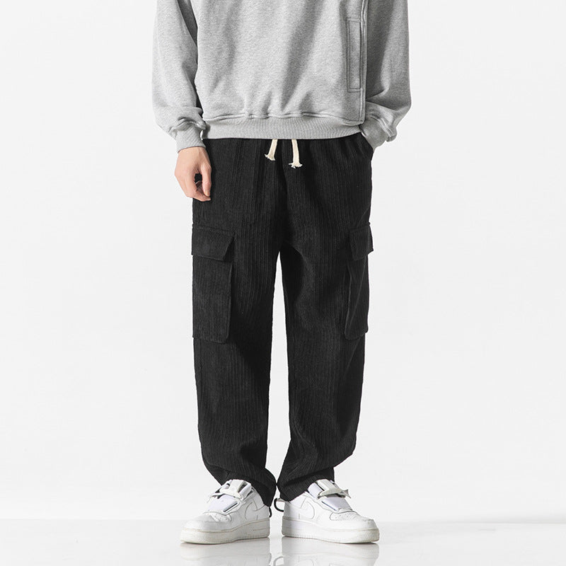 Men's Loose Corduroy Cargo Pants