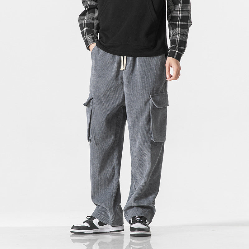 Men's Loose Corduroy Cargo Pants