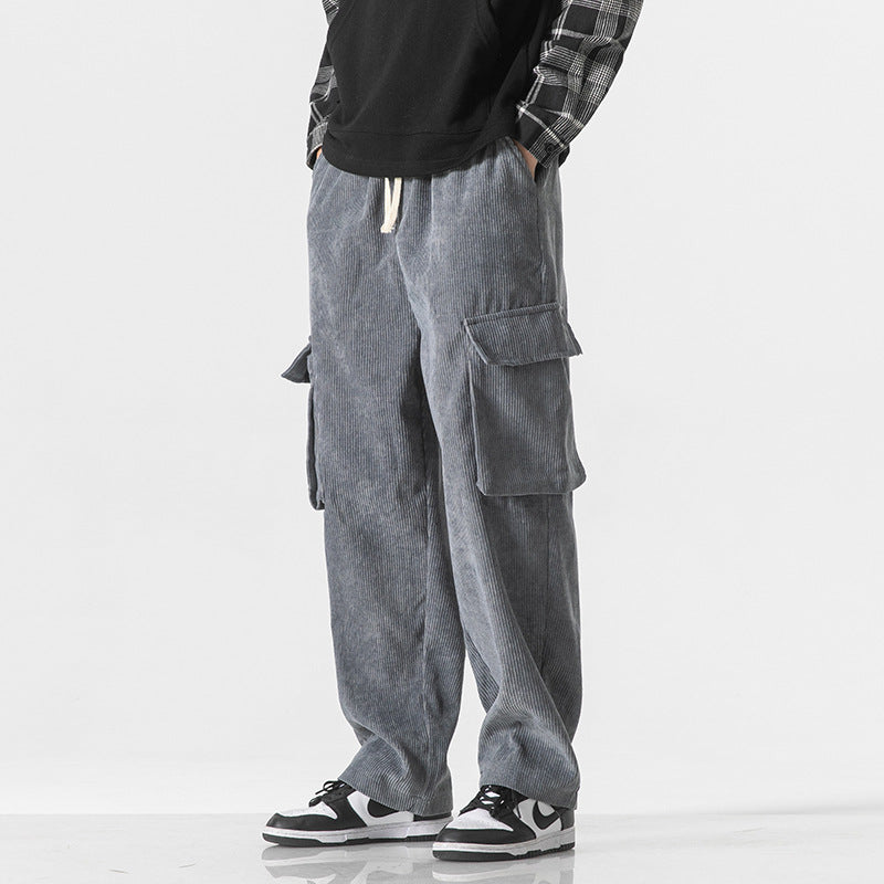 Men's Loose Corduroy Cargo Pants