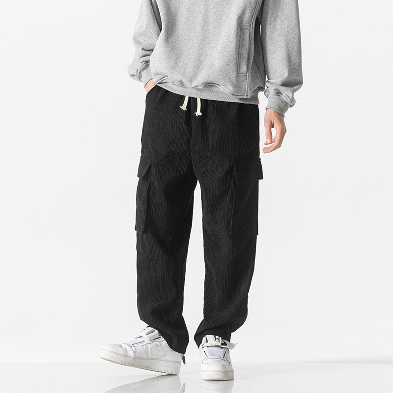 Men's Loose Corduroy Cargo Pants