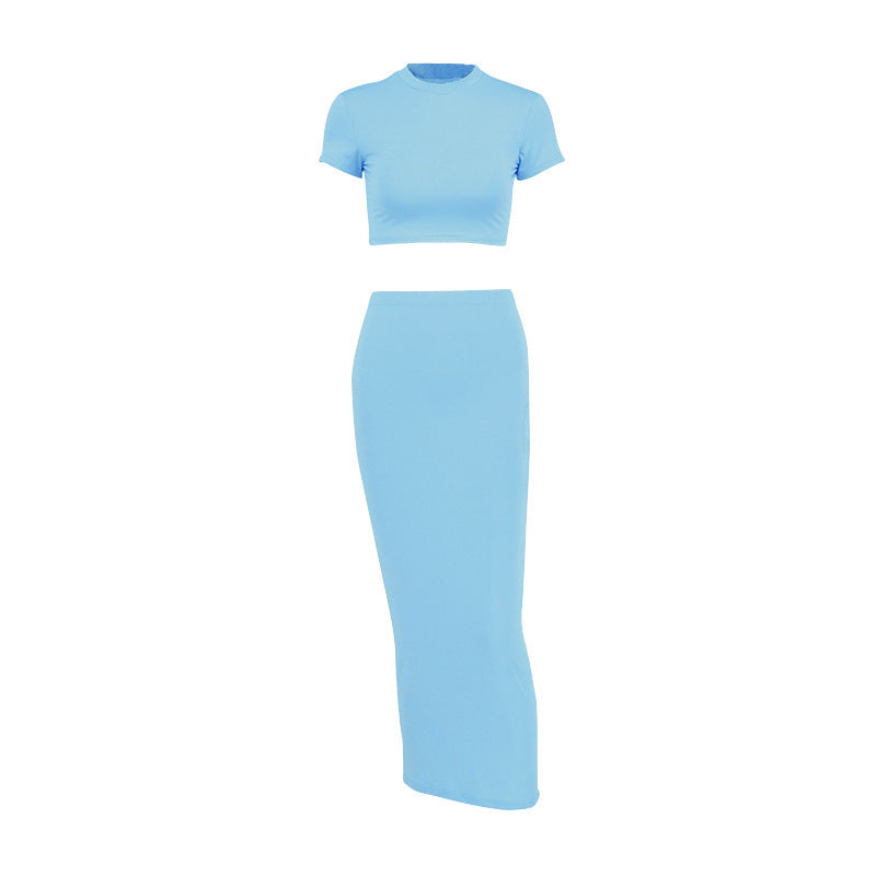 Casual Crop Top & A-Line Skirt Set