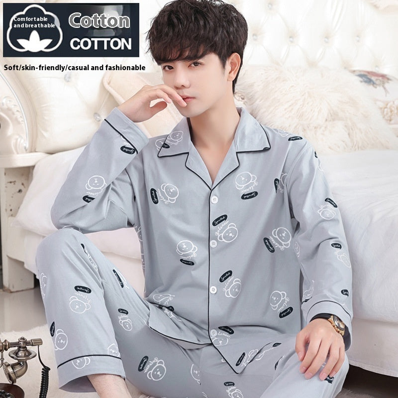 Men's Cotton Long-Sleeve Pajama Set