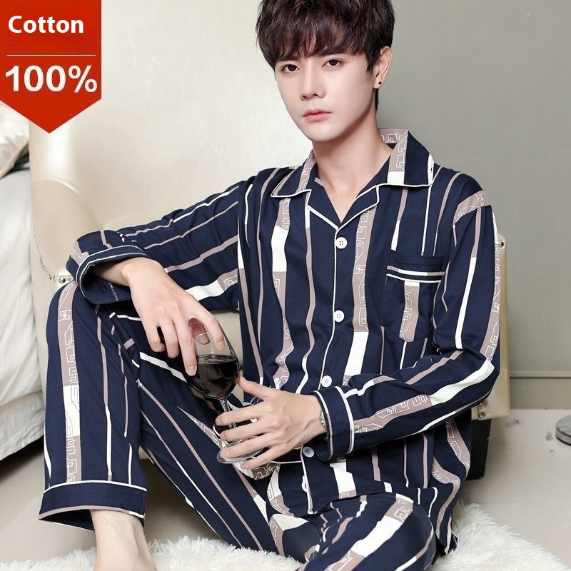 Men's Cotton Long-Sleeve Pajama Set