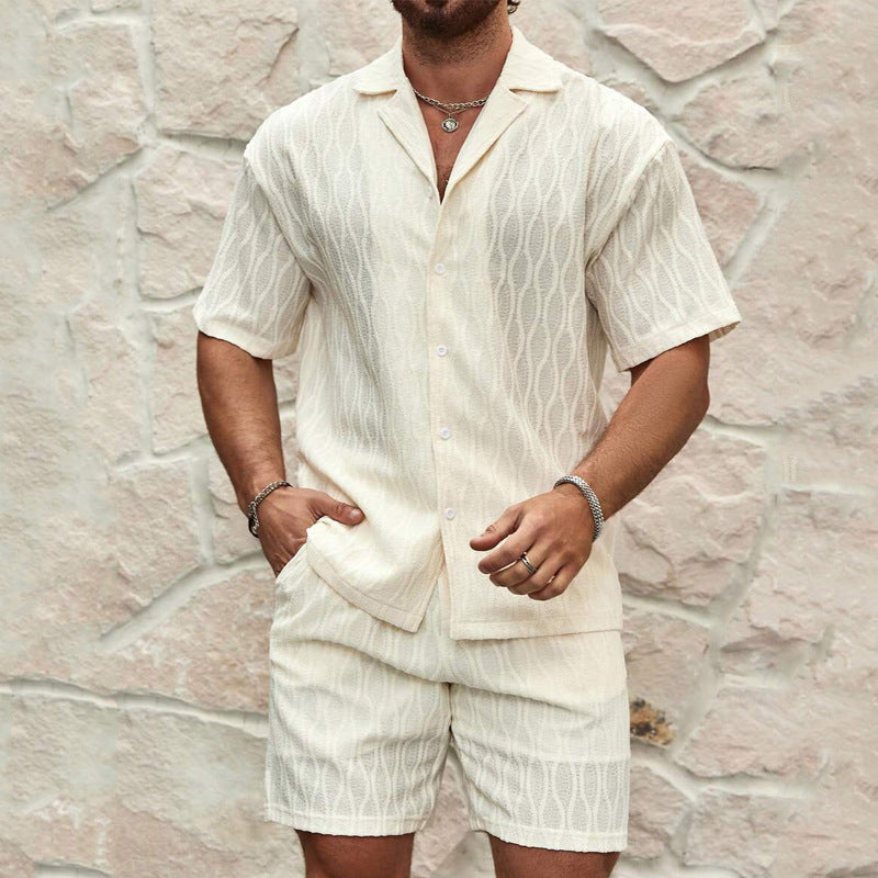Men's Loose Short Sleeve Shirt & Shorts Casual Suit