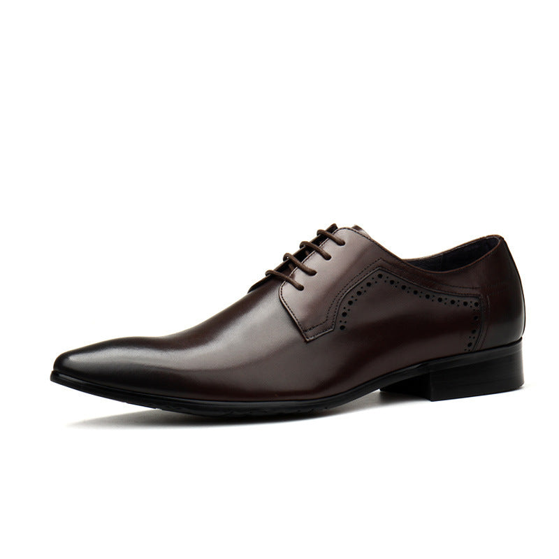 Men's Lace-up Formal Leather Shoes - Black