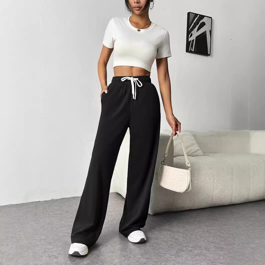 Women's High Waist Wide Leg Track Pants