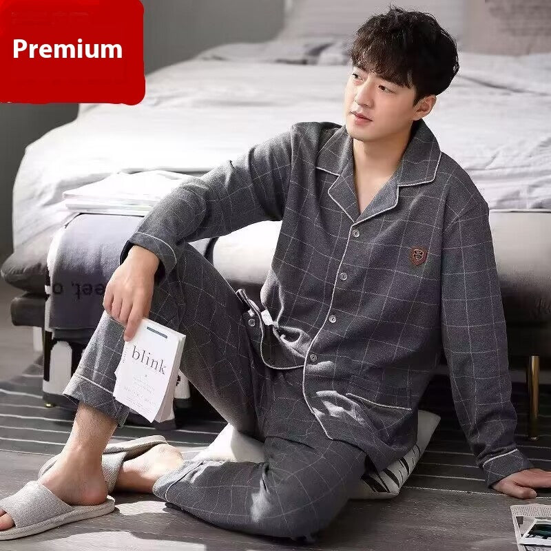 Men's Cotton Long-Sleeve Pajama Set