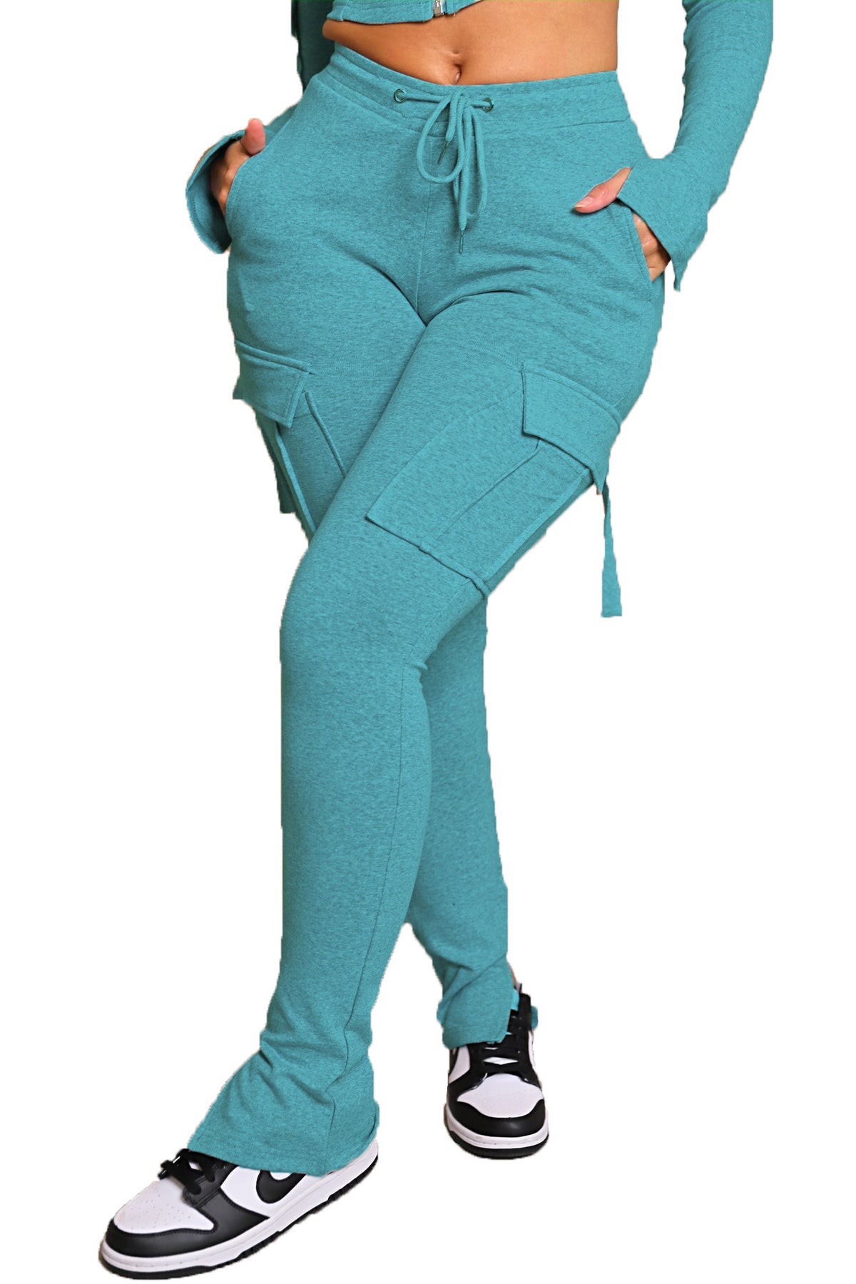 Women's High-Waist Wide-Leg Cargo Pants