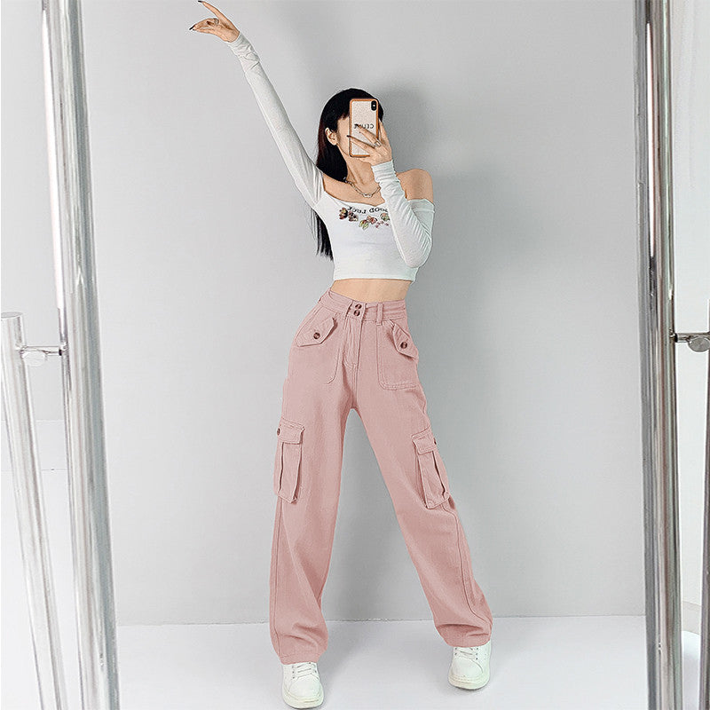 Ladies High Waist Retro Cargo Pant