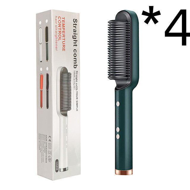 2-in-1 Ionic Hair Straightener & Curling Brush – Style with Ease!