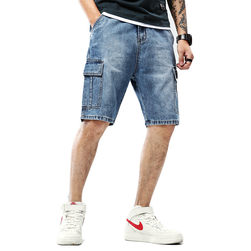 Loose Straight Leisure 5-Point Pants for Men