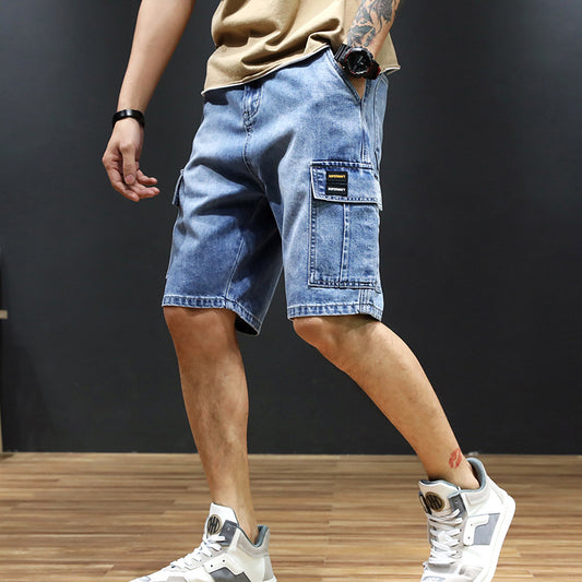 Loose Straight Leisure 5-Point Pants for Men