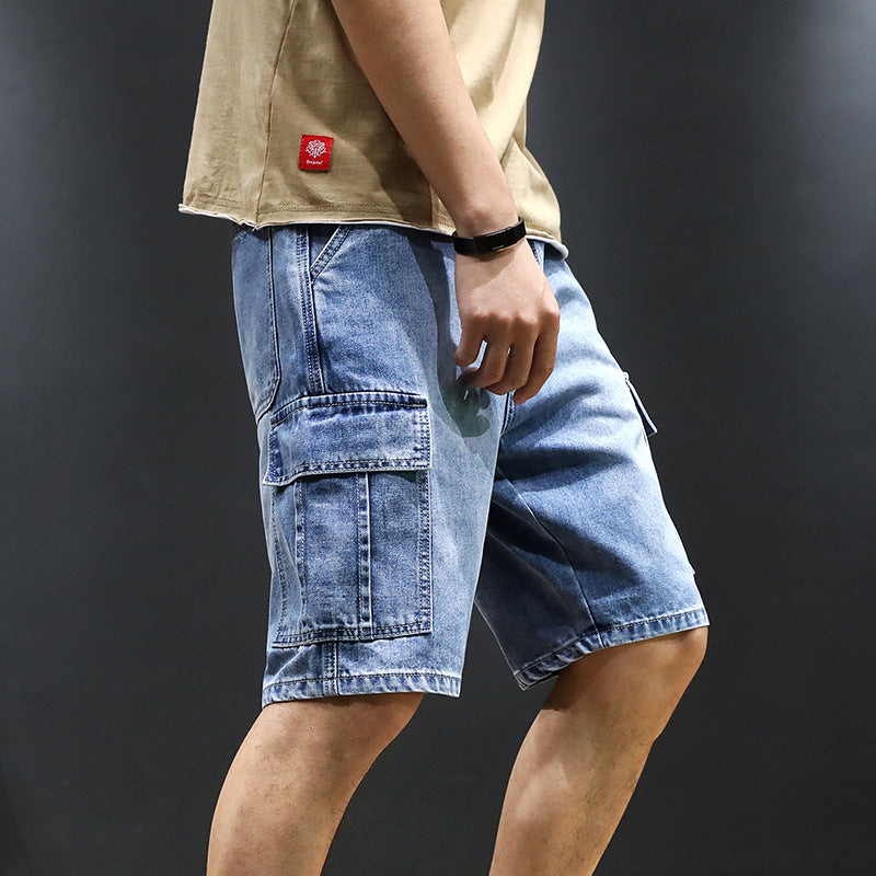 Loose Straight Leisure 5-Point Pants for Men