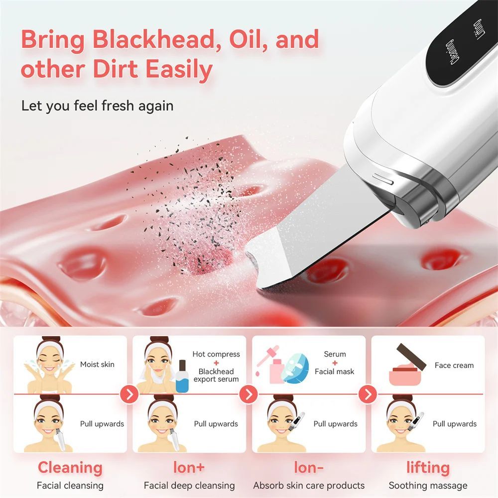 Ultrasonic Skin Scrubber Facial Exfoliator & Blackhead Remover