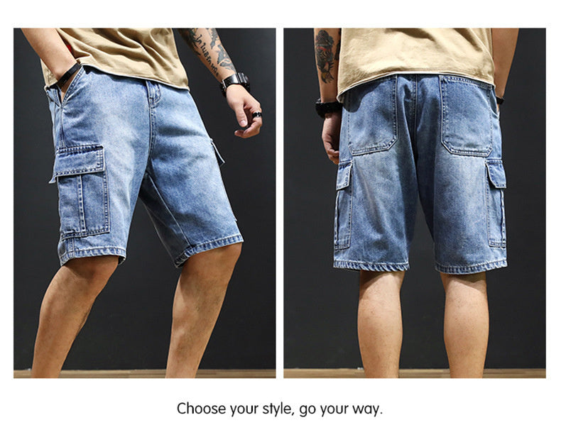 Loose Straight Leisure 5-Point Pants for Men