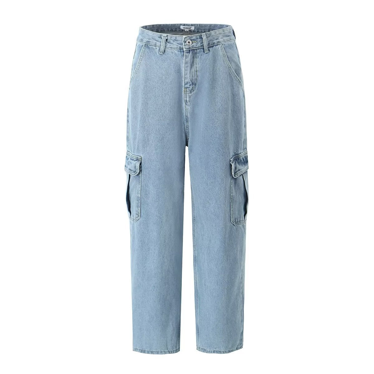 High Waist Loose Boyfriend Cargo Jeans