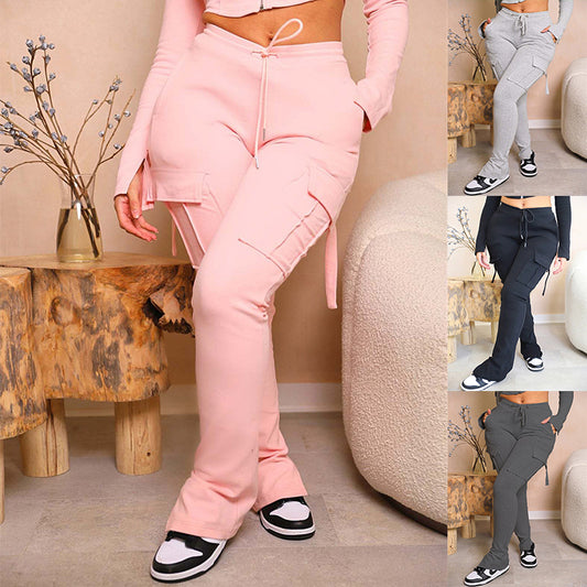 Women's High-Waist Wide-Leg Cargo Pants