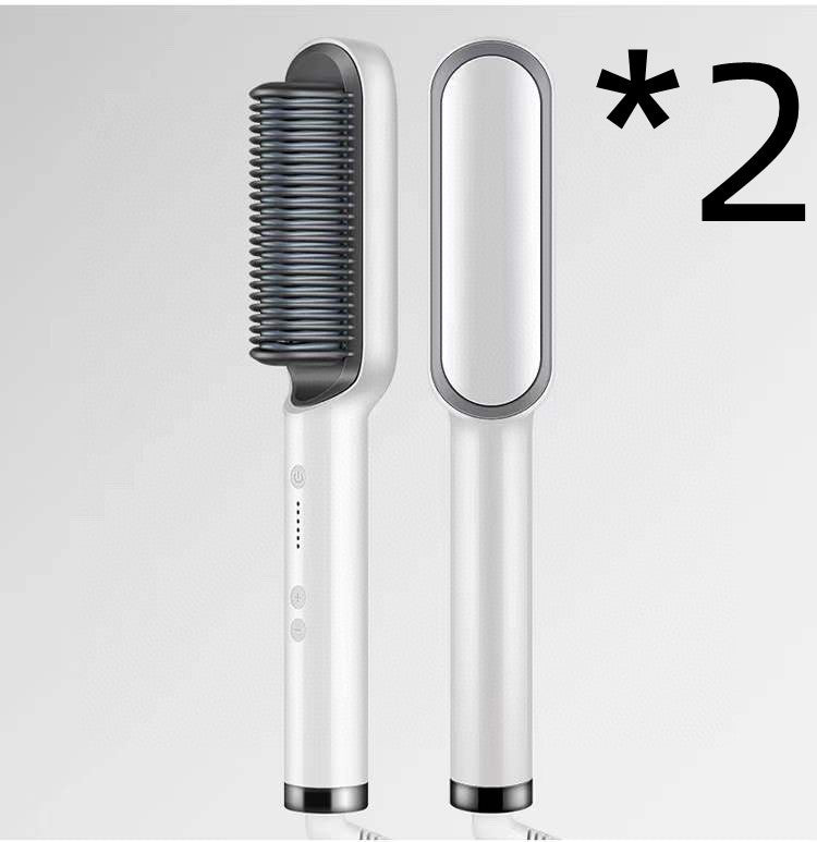2-in-1 Ionic Hair Straightener & Curling Brush – Style with Ease!
