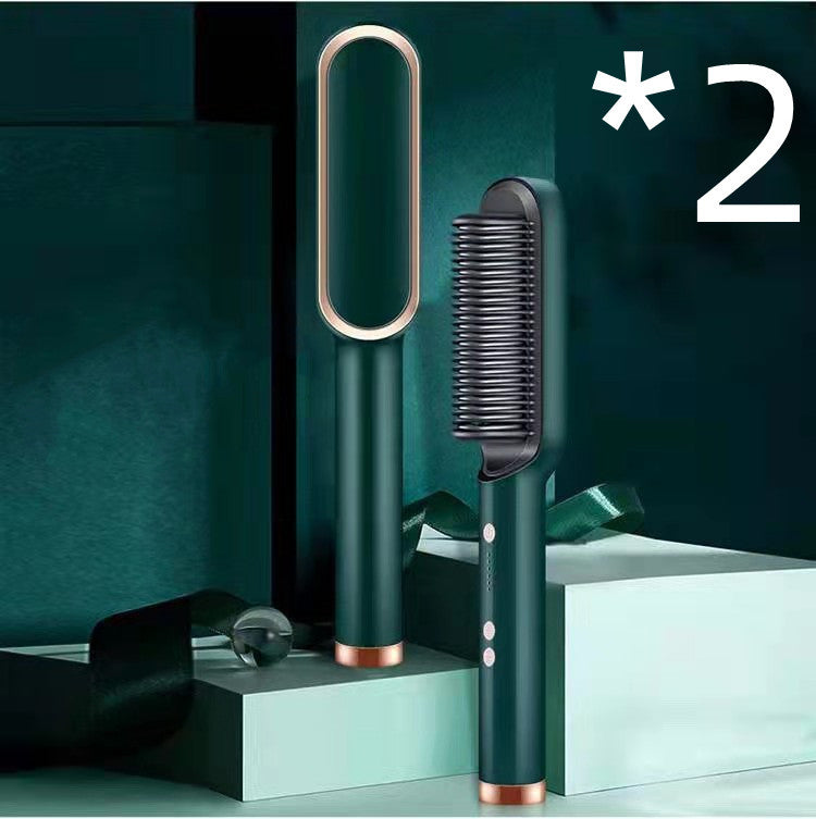 2-in-1 Ionic Hair Straightener & Curling Brush – Style with Ease!