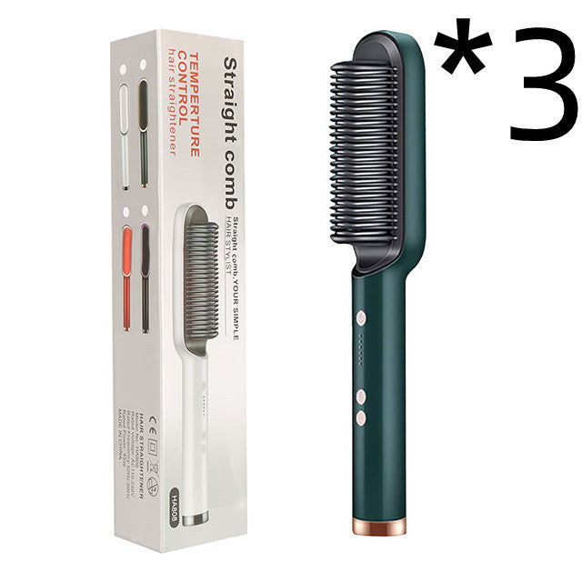 2-in-1 Ionic Hair Straightener & Curling Brush – Style with Ease!