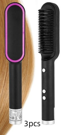 2-in-1 Ionic Hair Straightener & Curling Brush – Style with Ease!