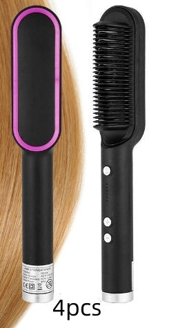 2-in-1 Ionic Hair Straightener & Curling Brush – Style with Ease!