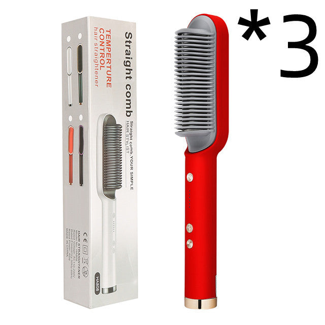 2-in-1 Ionic Hair Straightener & Curling Brush – Style with Ease!